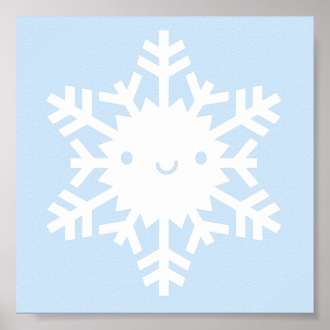 Kawaii Winter Snowflake Poster (Front)