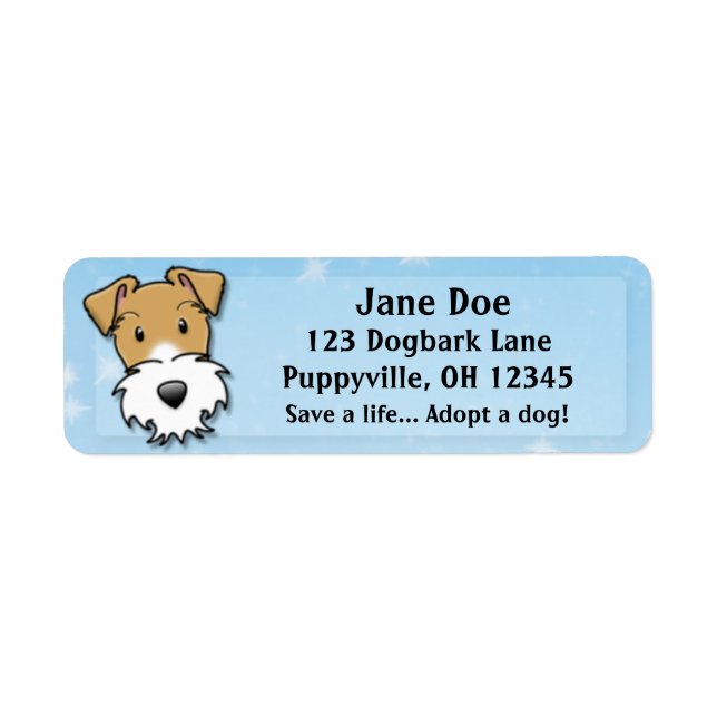 Kawaii Wire Fox Terrier Address Labels (Front)