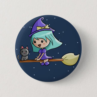 Kawaii Witch Badge 2 Inch Round Button