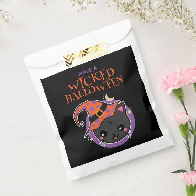 Kawaii Witch Cat Halloween Favour Bag (Sealed)