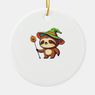 kawaii witch sloth Classic T-Shirt Ceramic Ornament