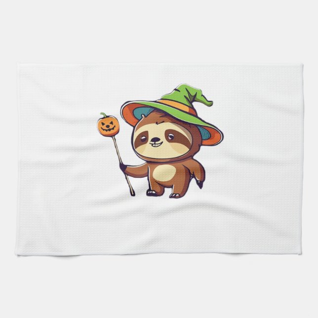 kawaii witch sloth Classic T-Shirt Kitchen Towel (Horizontal)