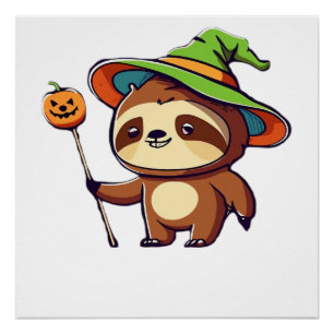 kawaii witch sloth Classic T-Shirt Poster
