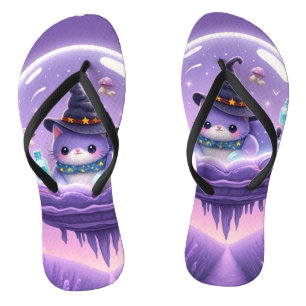 Kawaii Witch Snow Globe Flip Flops