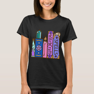 Kawaii witchy book shelf library T-Shirt