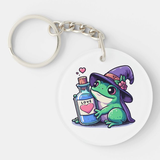 Kawaii witchy love potion keychain (Front)
