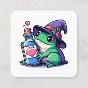 Kawaii witchy love potion square business card