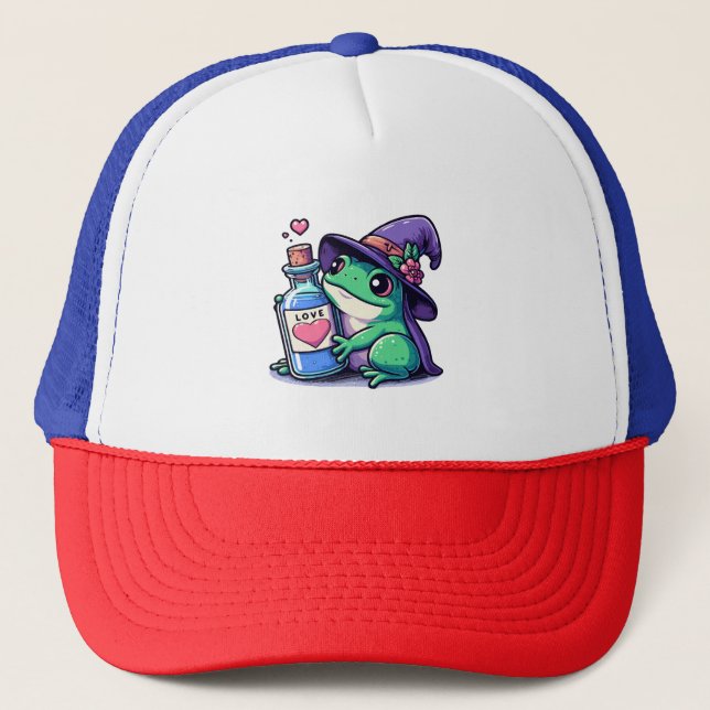 Kawaii witchy love potion trucker hat (Front)
