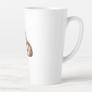 Kawaii Wolf Cub with Sparkling Eyes and Sweet Latte Mug