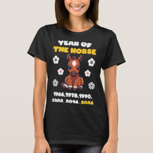 Kawaii Year Of Horse Chinese Zodiac 2026 Animal  T-Shirt