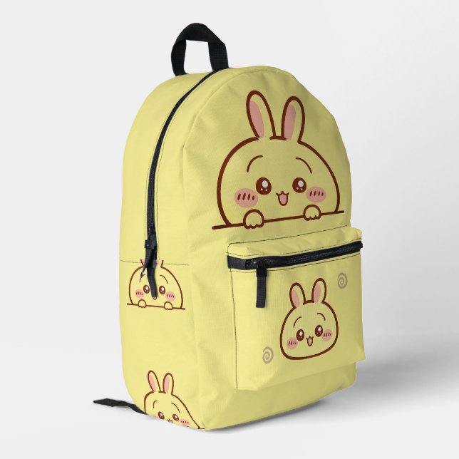 Kawaii Yellow Bunny Backpack - Cute School (Back Corner Left)