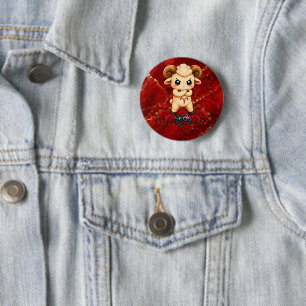 Kawaii Zodiac Neos Aries 2 Inch Round Button