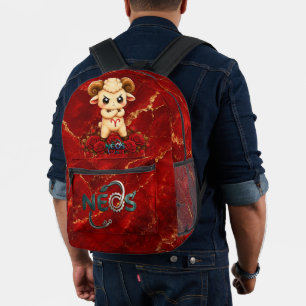 Kawaii Zodiac Neos Aries Printed Backpack