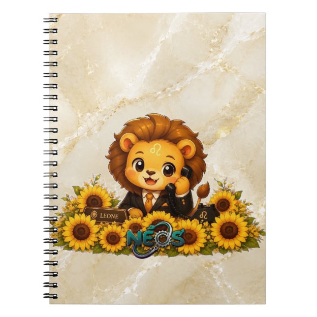 Kawaii Zodiac Neos Leo Notebook (Front)
