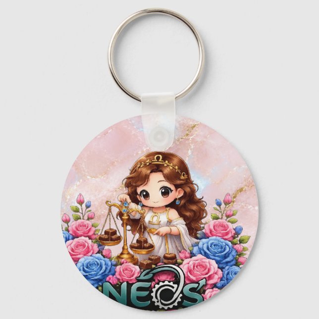 Kawaii Zodiac Neos Libra Keychain (Front)