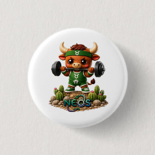 Kawaii Zodiac Neos Taurus 1 Inch Round Button