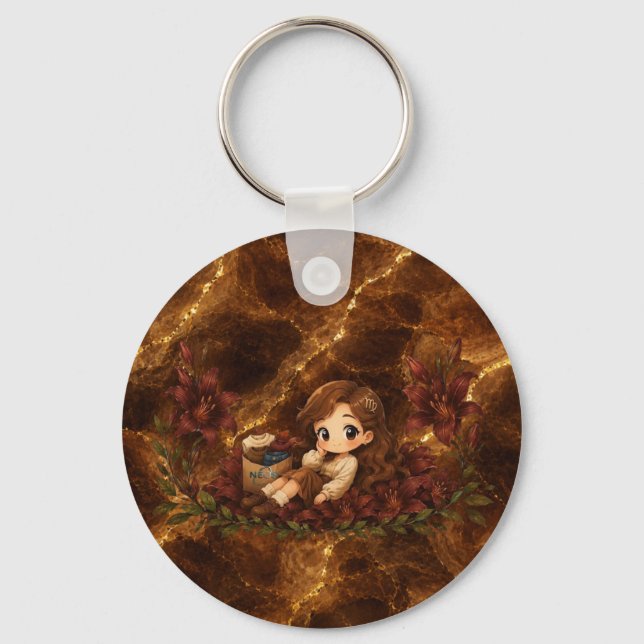 Kawaii Zodiac Neos Virgo Keychain (Front)