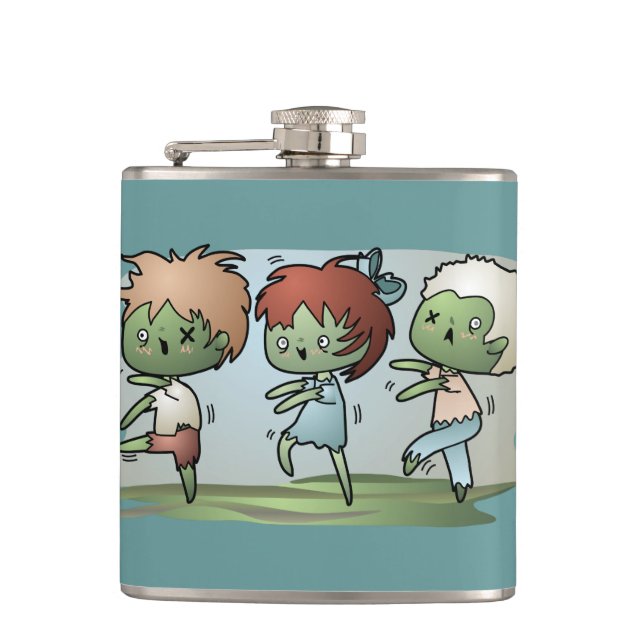 Kawaii Zombie Hip Flask (Front)