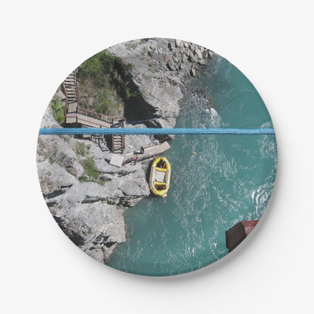 Kawarau Bridge Bungy POV, Queenstown, New Zealand Paper Plate (Front)
