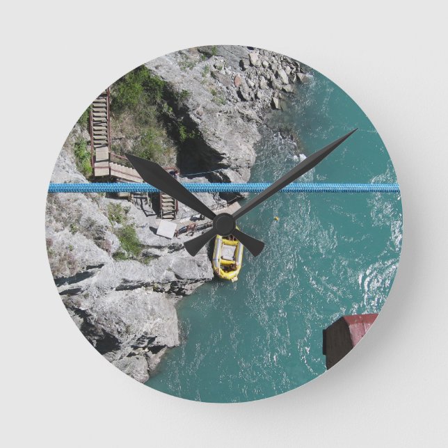 Kawarau Bridge Bungy POV, Queenstown, New Zealand Round Clock (Front)