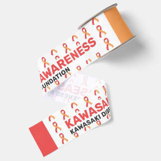 Kawasaki Disease Awareness Pattern Ribbon Grosgrain Ribbon