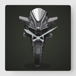 Kawasaki H2R | Black background Square Wall Clock