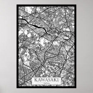Kawasaki Japan City Map Poster