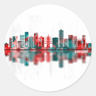 Kawasaki Japan Skyline Classic Round Sticker