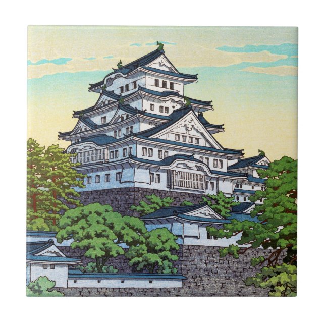 Kawase Hasui Pacific Transport Lines Himeji Castle Tile (Front)