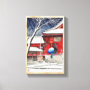 Kawase Hasui Snow at Ueno Kiyomizudo hanga art Canvas Print