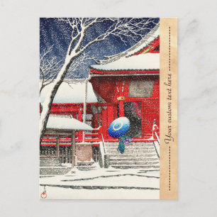 Kawase Hasui Snow at Ueno Kiyomizudo hanga art Postcard