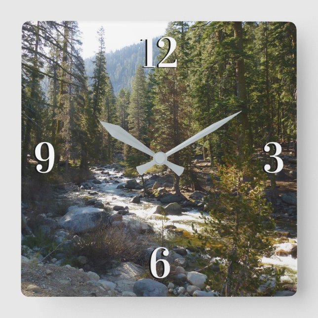 Kaweah River in Sequoia National Park Square Wall Clock (Front)