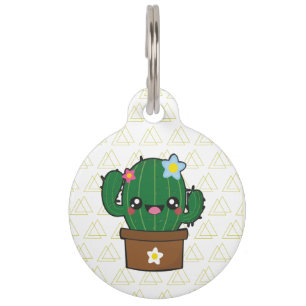 kawii cactus dogtagart pet tag