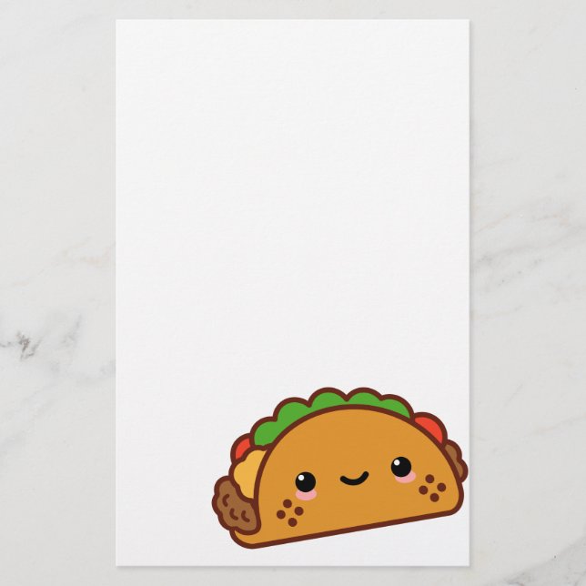 Kawii Taco Face Stationery (Front)