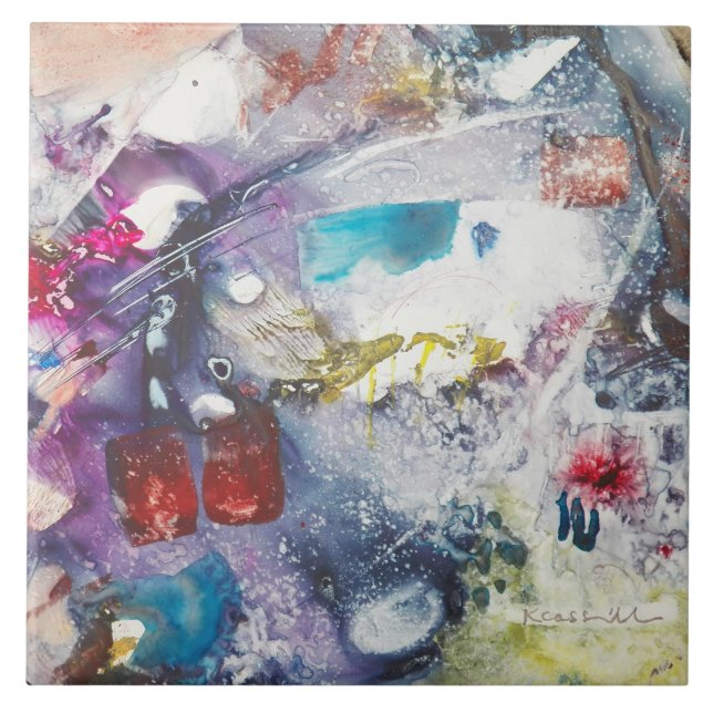 Kay Cassill Ceramic Tile: "Fish Fry" Tile (Front)