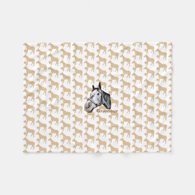 Kay Mei Farm Glamor Chan Silhouette & Face Fleece Blanket (Front (Horizontal))