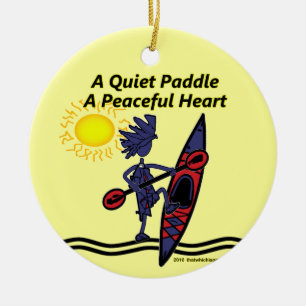 Kayak A Quiet Paddle Waves Ceramic Ornament