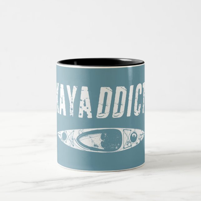 Kayak Addict Two-Tone Coffee Mug (Center)