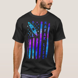 Kayak American Us Flag Lake Life Kayaking Galaxy S T-Shirt