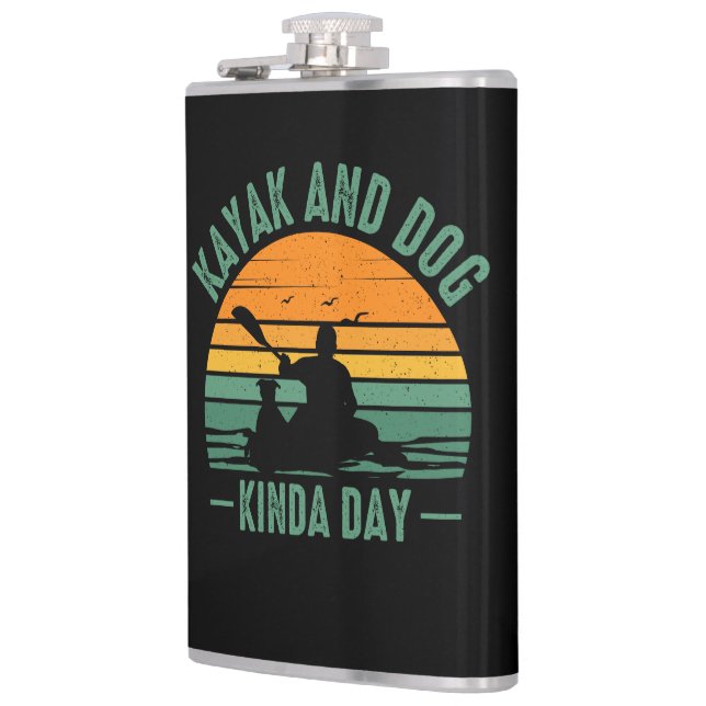 Kayak and Dog Kinda Day Hip Flask (Left)