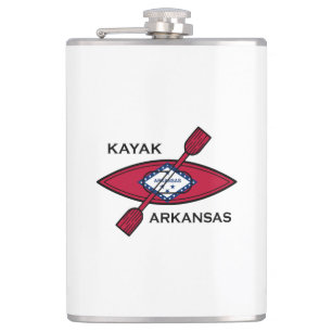 Kayak Arkansas Flag Hip Flask