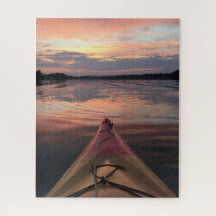Kayak au puzzle du coucher du soleil