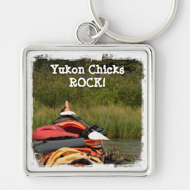 Kayak Balance; Yukon Chicks ROCK Keychain (Front)