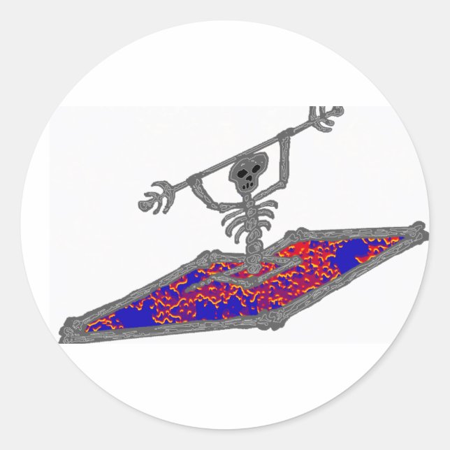 Kayak Bones Float Classic Round Sticker (Front)