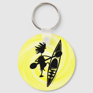 Kayak Canoe Joyful Silhouette Keychain