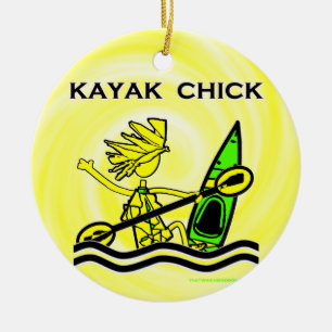 Kayak Chick Designs & Things Ceramic Ornament