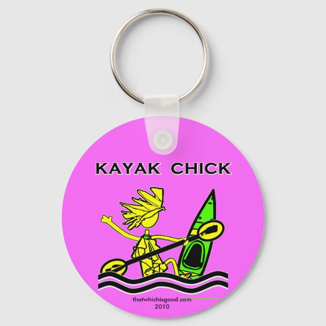 Kayak Chick Designs & Things Keychain (Front)