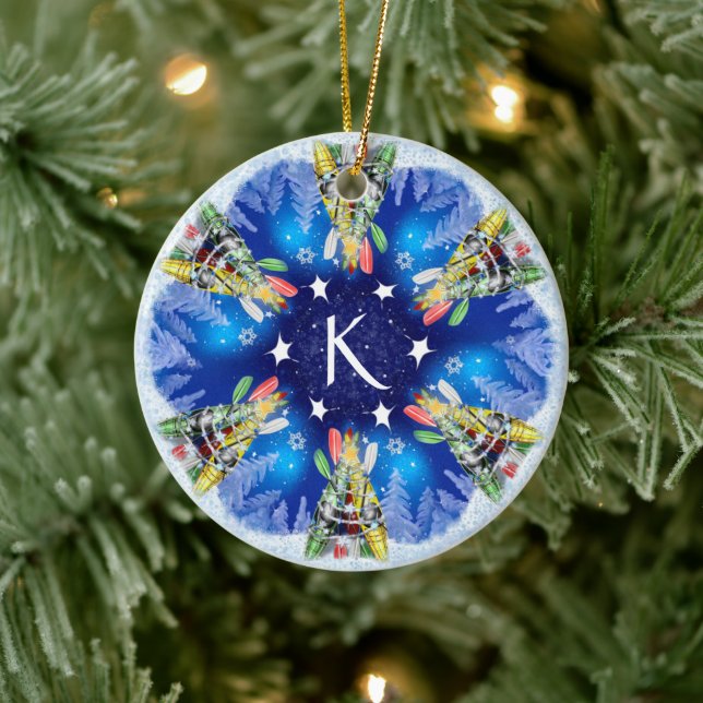 Kayak Christmas Tree Ceramic Ornament (Tree)