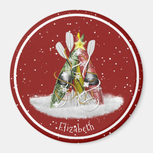 Kayak Christmas Tree kayaks paddles personalized Magnet