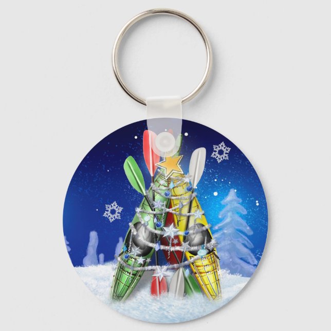 Kayak Christmas Tree Keychain (Front)